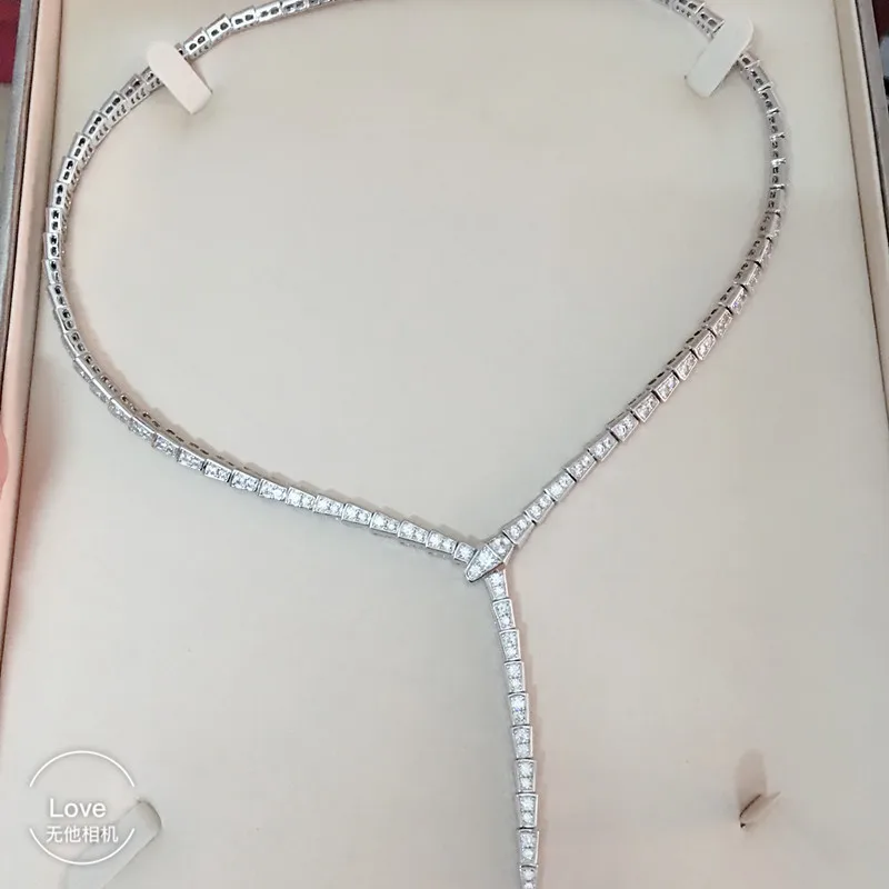 

Designer Fashion Copper Jewelry 3A Cubic Zirconia Party snake Necklace