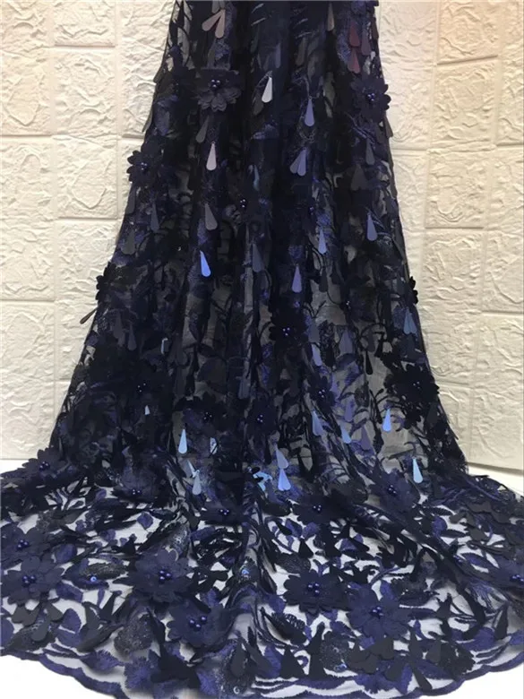 African Lace Fabric 2018 High Quality Material French Net Nigerian Sequins Beaded Tulle For Women | Дом и сад