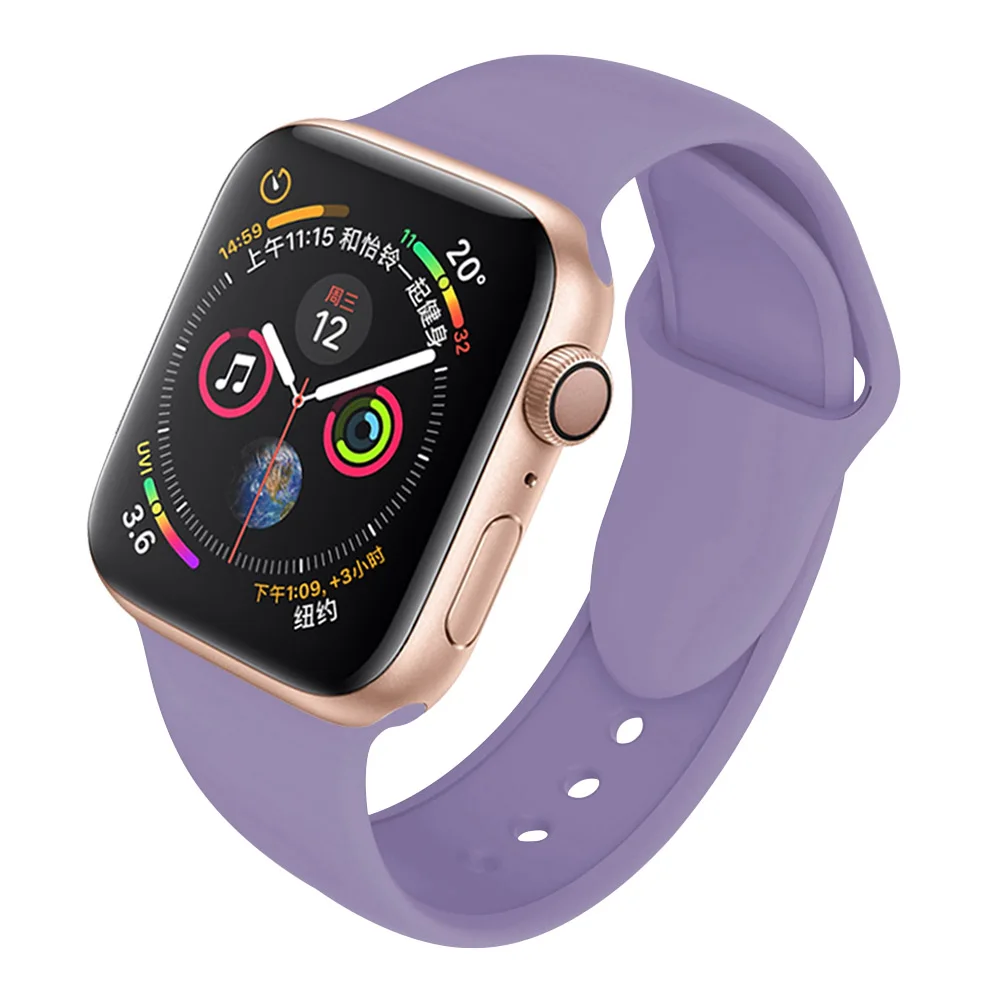 SCELTECH мягкий силиконовый сменный спортивный ремешок для 38 мм Apple Watch Series1 2 42 мм ремешок для наручных браслетов для iWatch Sports Edition - Цвет: Lavender