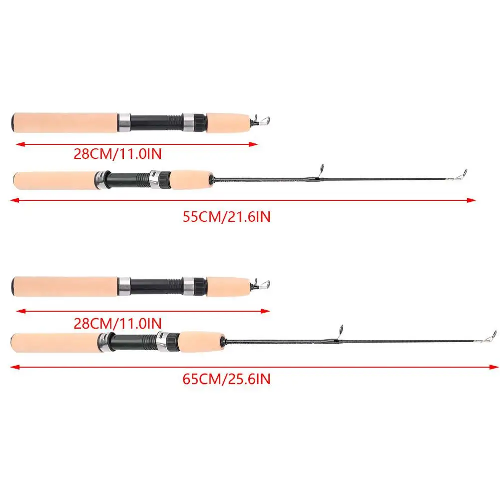 Удочка для подледной рыбалки, телескопическая металлическая полимерная мини-удочка, рыболовная удочка, приманка, легкая телескопическая удочка для Пресноводной соленой воды