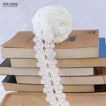 

african lace fabric ribbon wedding decoration trim DIY 10yard Exquisite Water-soluble Embroidery Milk Silk Lace New White laces