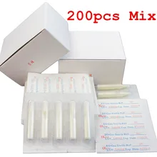 200 шт стерильные для тату одноразовая насадка наконечник трубки U-PICK круглый RT алмаз DT плоский FT