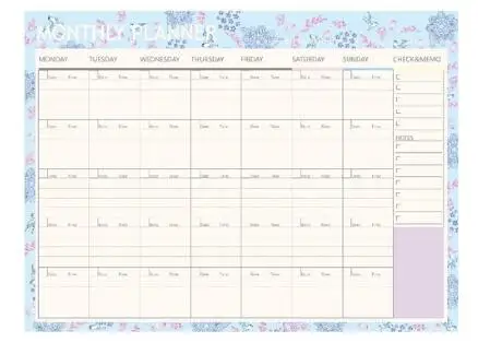 Прекрасный цветочный ежемесячно Бумага Pad 20 листов 21*28,5 см DIY ежемесячно планировщик Рабочий стол повестки дня подарок школе офиса