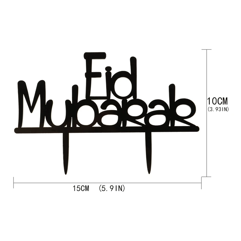 Happy Eid Mubarak торт кекс Black Черное золото мусульманский Eid украшения для праздника для вечеринки Рамадан поставки Рамадан и Eid Декор