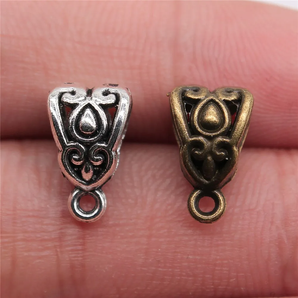 

WYSIWYG 20pcs 13x8mm Pendant Charm Clip Clasp Bail Beads Loose Spacer Beads Bail Beads Pendants For Jewelry Making
