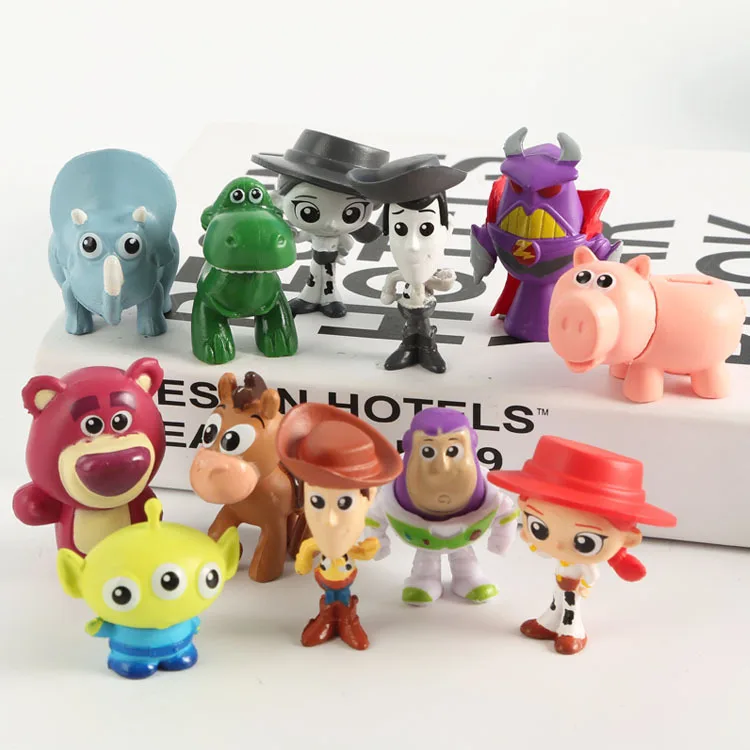 

12pcs/set Toy Story Figure Toy Woody Buzz Lightyear Jessie Rex Mr Potato Head Little Green Men Mini Collectible Toys gift