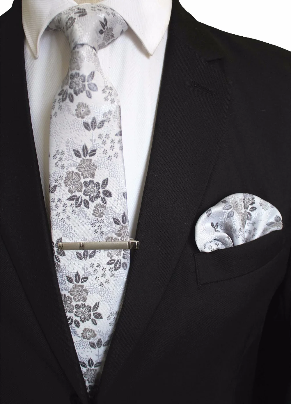 JEMYGINS шелк Цветочный шейный платок клип Hanky набор ручной работы галстук высокого качества карман квадратная игла для молодых мужчин вечерние костюмы