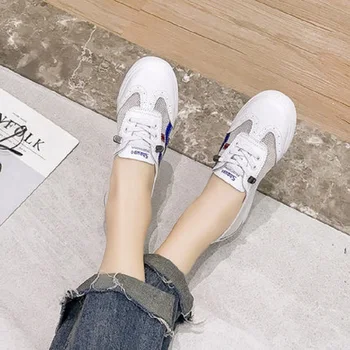 

2019 spring and summer new single shoes wild net shoes breathable mesh gauze face foreign small white shoes women