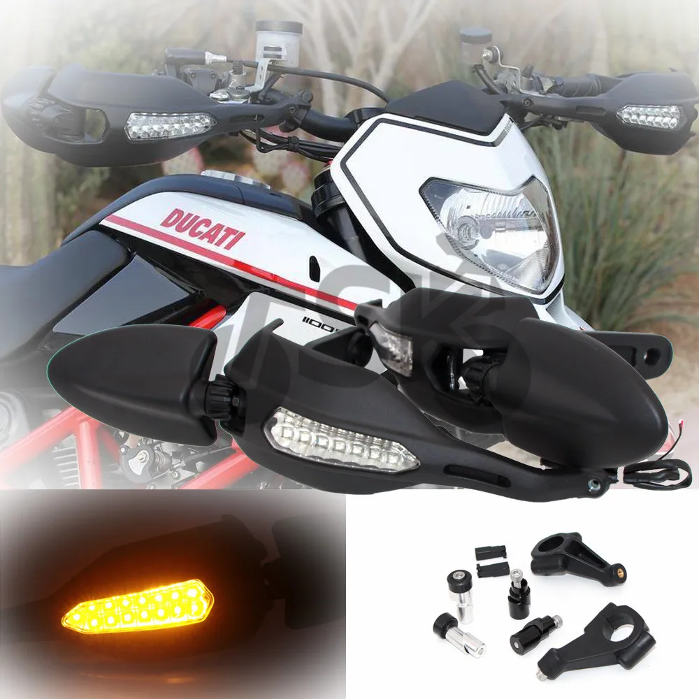 For DUCATI 796 Hypermotard 1100S 2009-10 Handlebar Protector with Turn Signal Light Lamp and Mirror