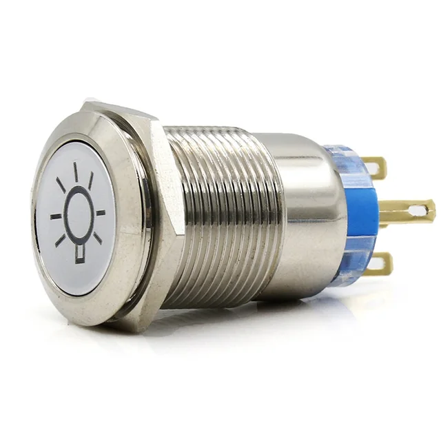 19 mm self reset metal button switch car indoor overhead light