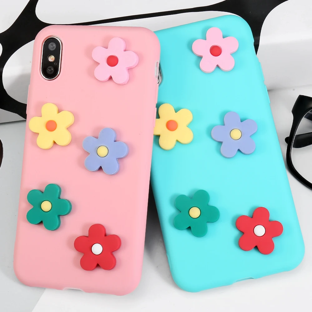 11 Colors DIY Flowers Phone Cases For iPhone X XR XS Max 5 5S SE 6 6S Plus Soft Tpu 7 8 Pro 6.5Inch |