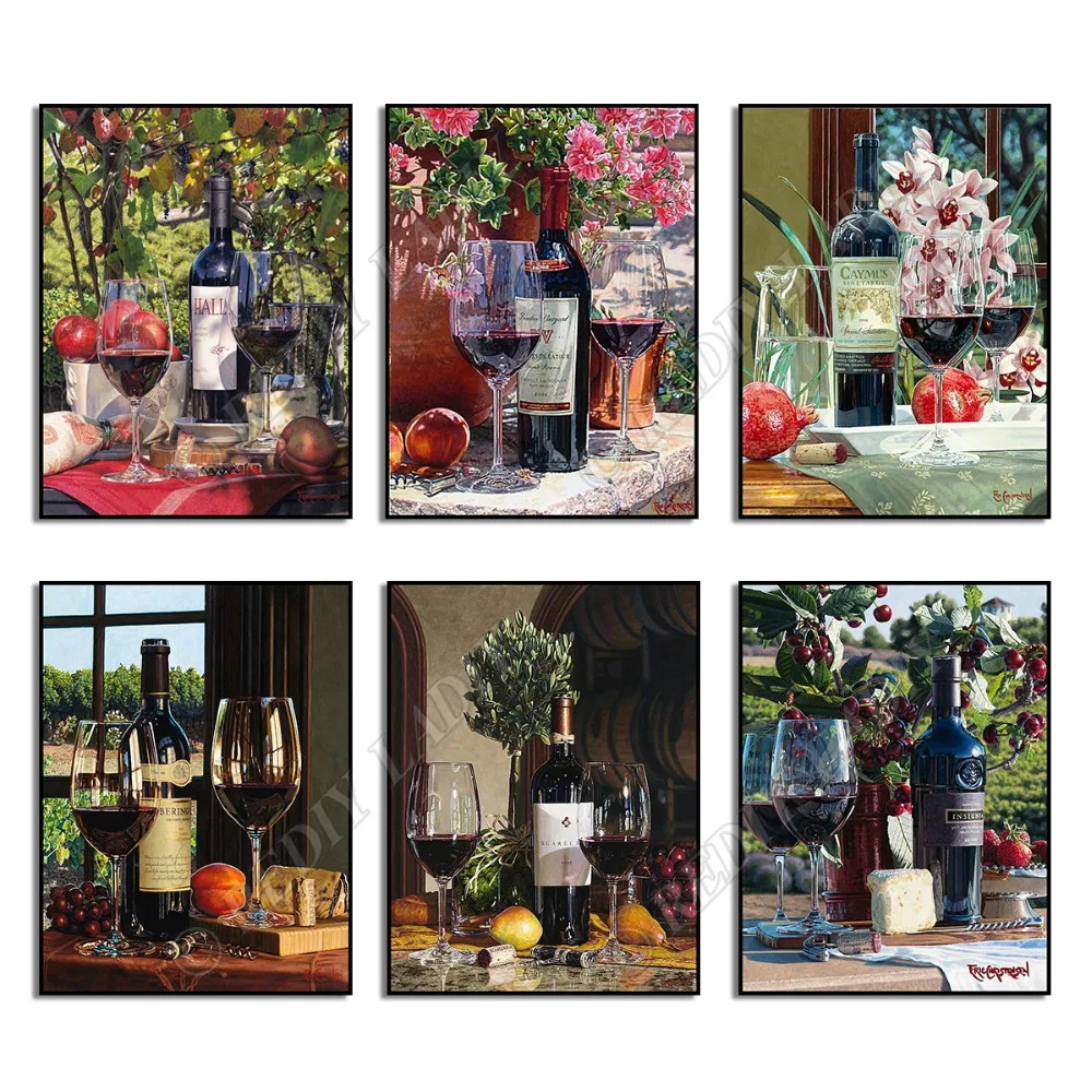 

Diamond Embroidery Still Life with Wine Diamond Painting Mosaic Picture of Rhinestones Pixel Hobby & Crafts Home Decoration Gift