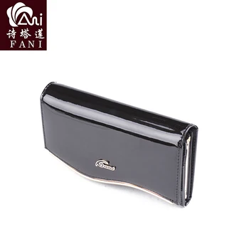 FANI Wallet Women Genuine Leather Top Quality Female Wallet Purse Small Wallet Coin Pocket Card Holders Card Wallet Black Red