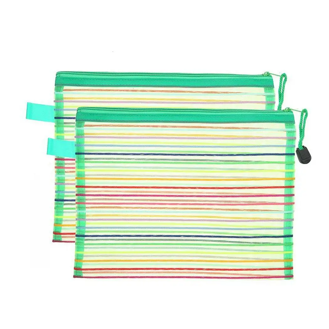 

Colorful Nylon Mesh Zipper Pencil File Storage A4, B5, A5, Bill, A6, B8 Bag Documents Organizer Pouch