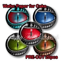 Съедобные змеиные глаза шаблон 4 см предварительно вырезанные вафли леденец кекс toppers, идея леденец самодельная выпечка ручной работы