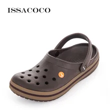 ISSACOCO/летние шлепанцы; обувь с отверстиями; сандалии; мужские сандалии с отверстиями; Мужская дышащая пляжная обувь; zapatos hombre Pantuflas