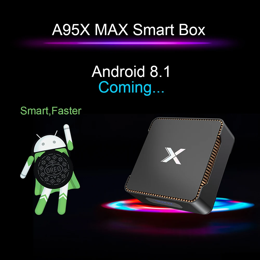 A95X MAX 4 ГБ ОЗУ 64 Гб ПЗУ Смарт Android 8,1 ТВ коробка Amlogic S905X2 1000M 2,4G 5G WiFi Bluetooth 4K HD медиаплеер Поддержка HDD