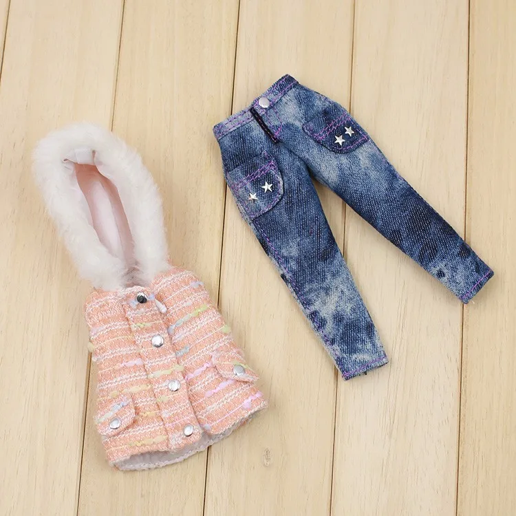 Наряды для куклы Blyth, комплект, джинсы и пальто, костюм для тела, милый костюм для 1/6, pullip jerryberry licca icy dbs doll