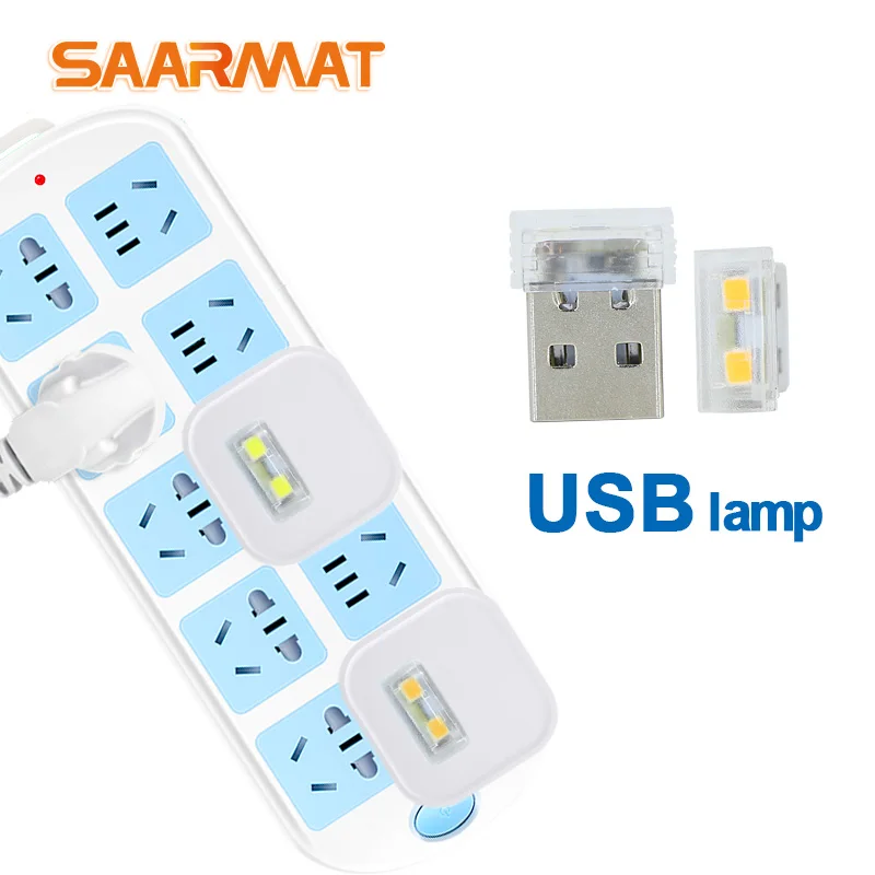 SAARMAT 1* Автомобильный светодиодный светильник с разъемом USB для интерьера, декоративная лампа, аварийный светильник, универсальный для ПК, USB Plug& Play