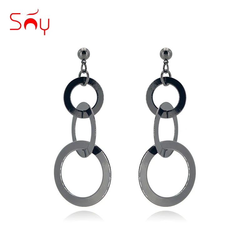

Sunny Jewelry Fashion Jewelry 2019 Long Drop Dangle Earrings For Women High Quality Exquisite Round Circles For Party Daily Gift
