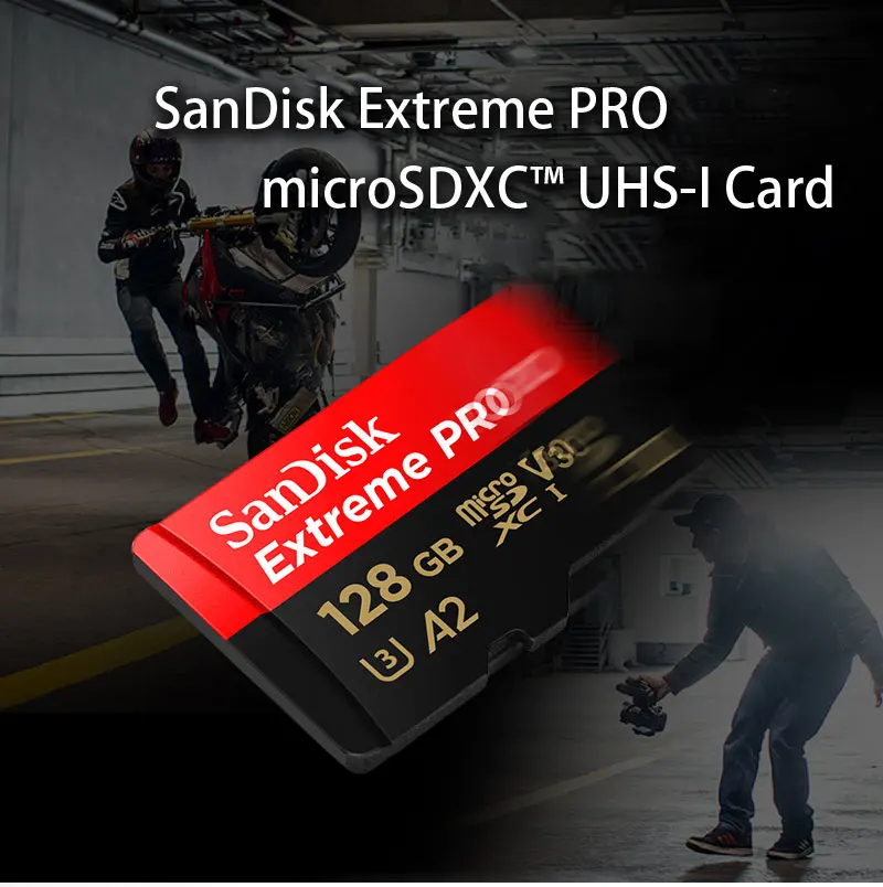 Двойной Флеш-накопитель SanDisk Extreme PRO microSDXC UHS-I Card 64 Гб 128 ГБ 256 ГБ до 170 МБ/с. читать Скорость U3 V30 A2 памяти карта TransFlash карты памяти 4 K