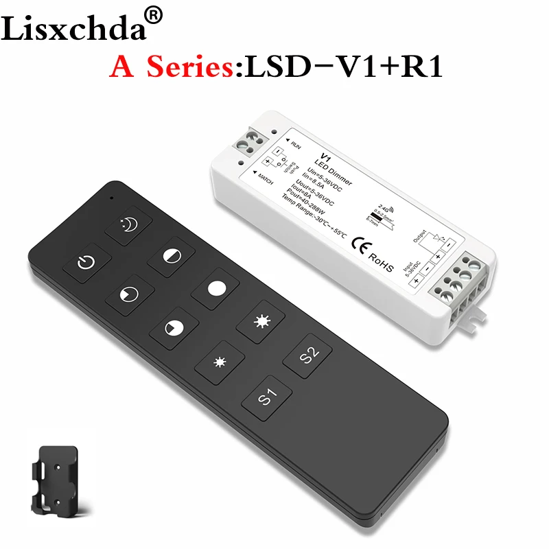 Lisxchda светодиодный диммер 12 V 5 24 36 8A PWM Беспроводной регулятор яркости