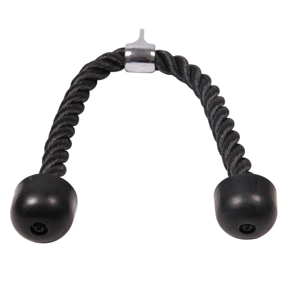 Komerční posilovací zařízení nylonové tažné lano černé rameno odpor biceps lano stiskněte stahovací kabel připojení