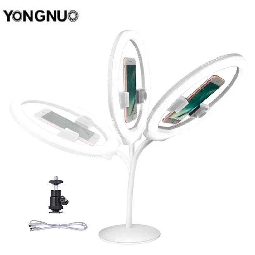Kopen YONGNUO YN128 Ring Licht 3200 5500 k Wit Selfie Licht Telefoon Camera Studio Telefoon Video LED Verlichting voor Iphone Samsung Xiaomi