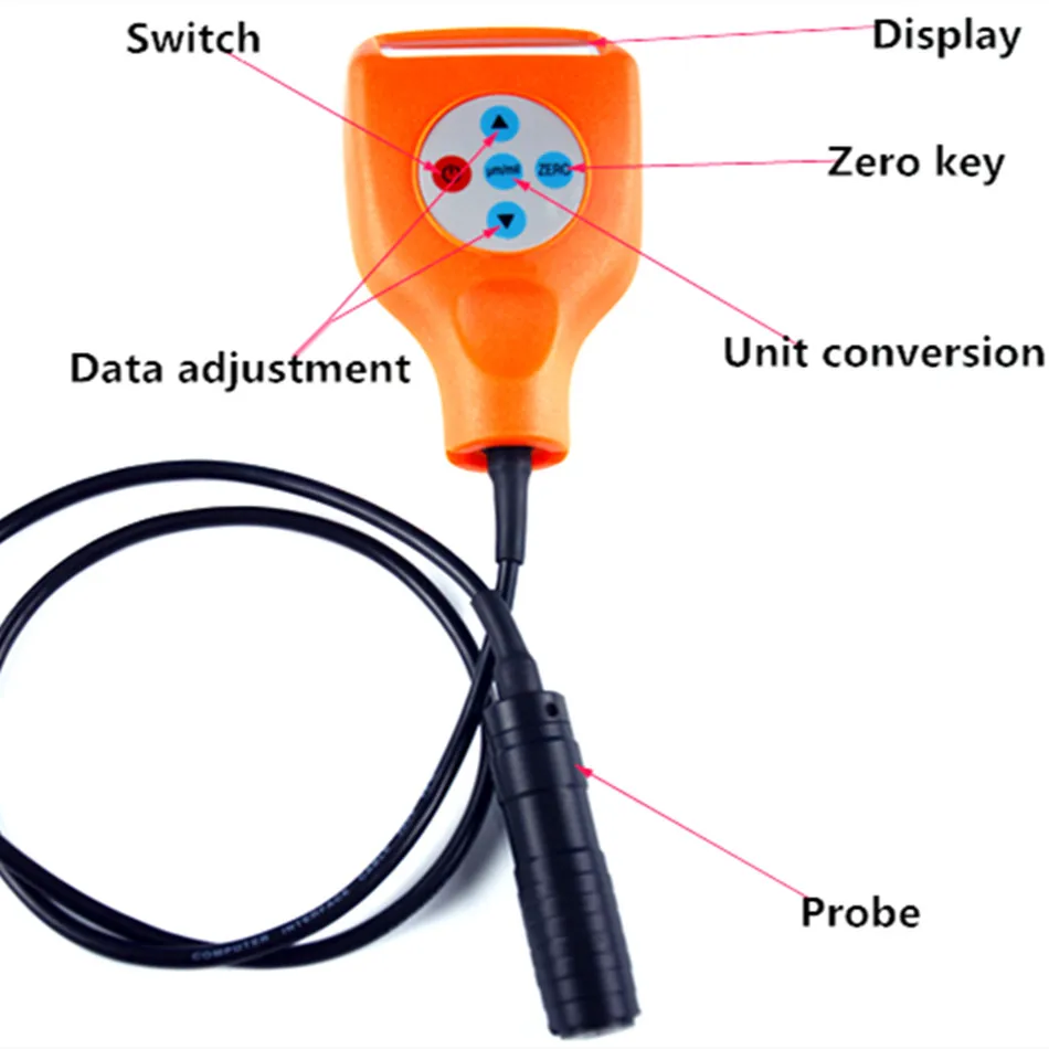 Краски Толщина тестер толщины покрытия Толщина датчик Кабриолет цифровой Elcometer автоматически определить