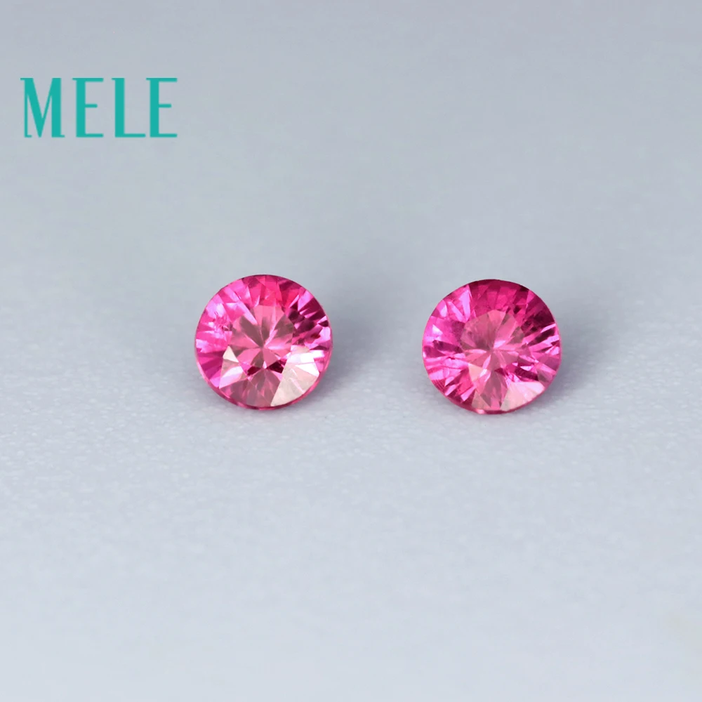 MELE natural red ruby loose gemstone for jewelry DIY making,2.75mm 0.1ct round cut blood lost tone wiht high quality