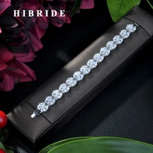 Модные ювелирные изделия, женские браслеты с кубическим цирконием, белое золото, браслеты с подвесками для женщин, свадебные подарки, hibrid B-71