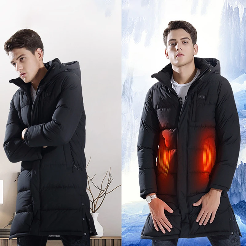 2018 New Arrival Long Section Heated Jackets Usb Heater Men Down
