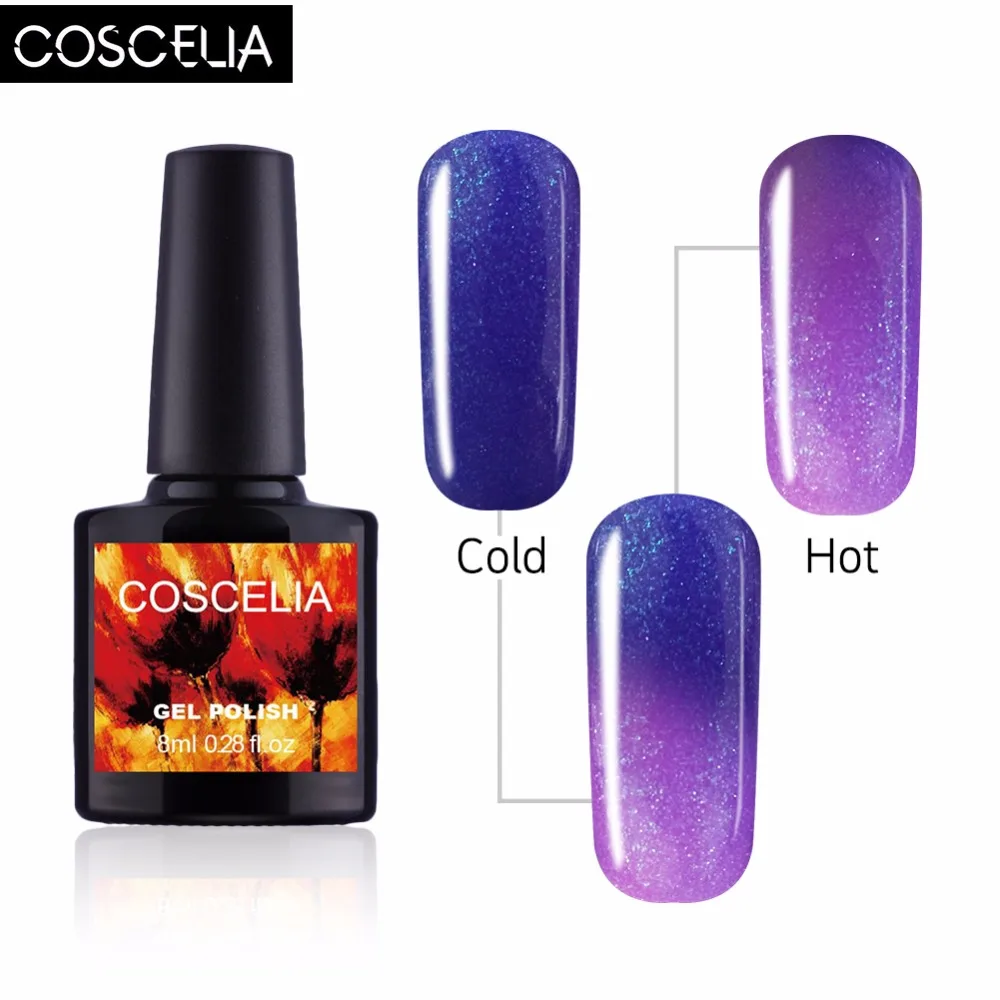

COSCELIA New Temperature Color Change Gel Nail Polish 8ml 10 Color Choose For Nail Art Soak Off Nail Gel Polish Uv Gel