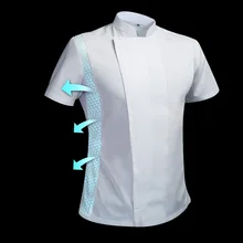 Costume d'été pour chef cuisinier, veste blanche pour chef cuisinier, uniforme de Restaurant, salon de coiffure, salopette de travail
