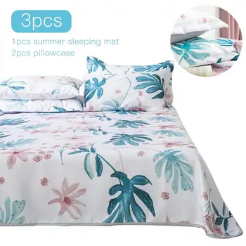 

3pcs/set New models 3D printing Summer sleeping mat Summer foldable bedding mattress Cold mat with ice silk plant Bed Sheets