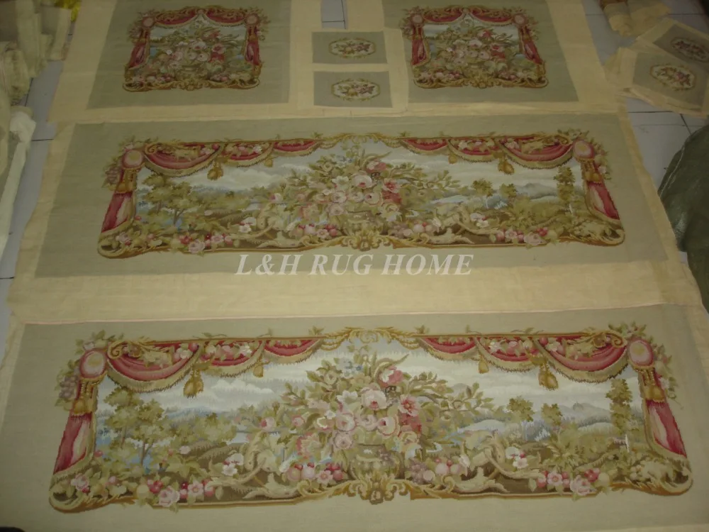 Французский Aubusson руки wovesofa и стул Обложка Установить 1:4 с оружием