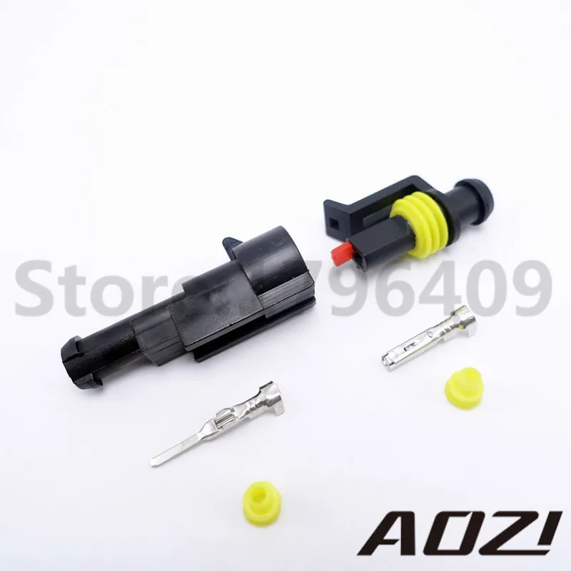 

1 Set Kits 1 Pin Way AMP Super seal Waterproof Electrical Wire Male/Female Connector Plugs For Cars AMP 282079-1 282103-1