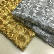 Новая сетевая Пряжа/кружевная вышивка золотой круг ткань/на заказ вышитая высококачественная ткань для платья