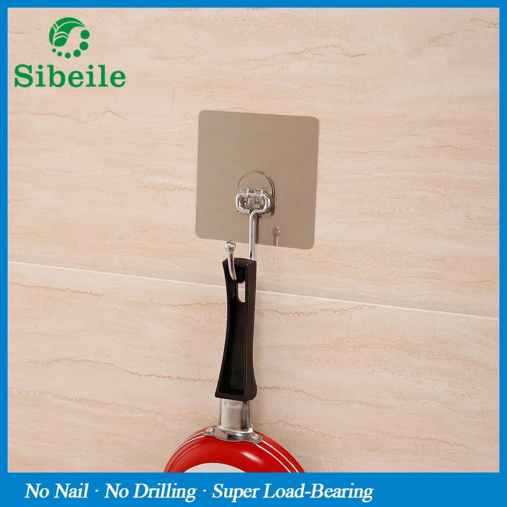 SBLE 3 pieces Stainless Steel Vacuum Suction Organizer Hook Bathroom Holder Hanger Rustproof Kitchen Utensil Utility Hanger