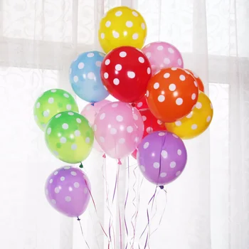 

100pcs 12 Inch 2.8g Dot Wedding Balloon Wedding Decoration Birthday Party Supplies Decor Wave Point Latex Balloon (Random Color)
