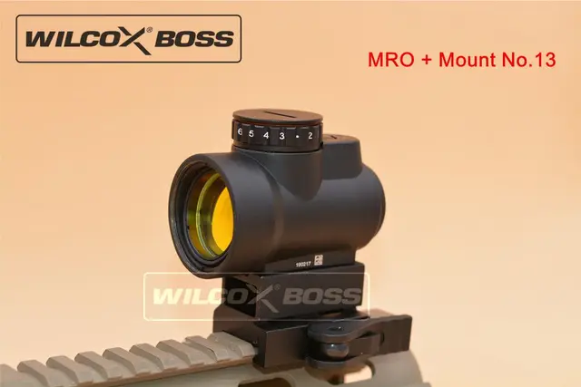 Nuevo estilo MRO punto rojo vista holográfica Airsoft montaje bajo + QD montaje n. ° 13 (color: negro)