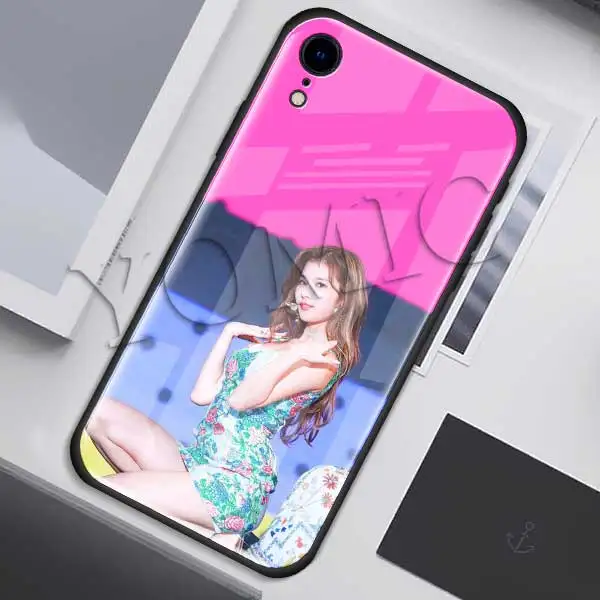 Чехол Twice Mina Momo Kpop из закаленного стекла для Apple iPhone XR 7 8 6 6S Plus X XS MAX, чехол для сотового телефона - Цвет: 009