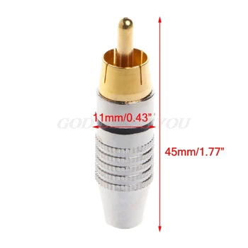 

10 Pcs RCA Plug Audio Video Locking Cable Connector Gold Plated Drop Shipping