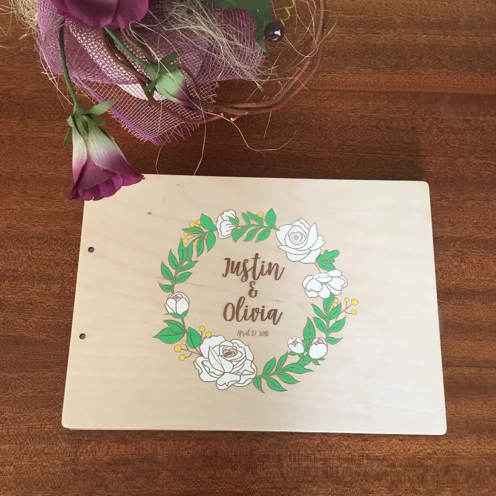 Wreath wooden photo album ,Custom photo booth,Wedding ...