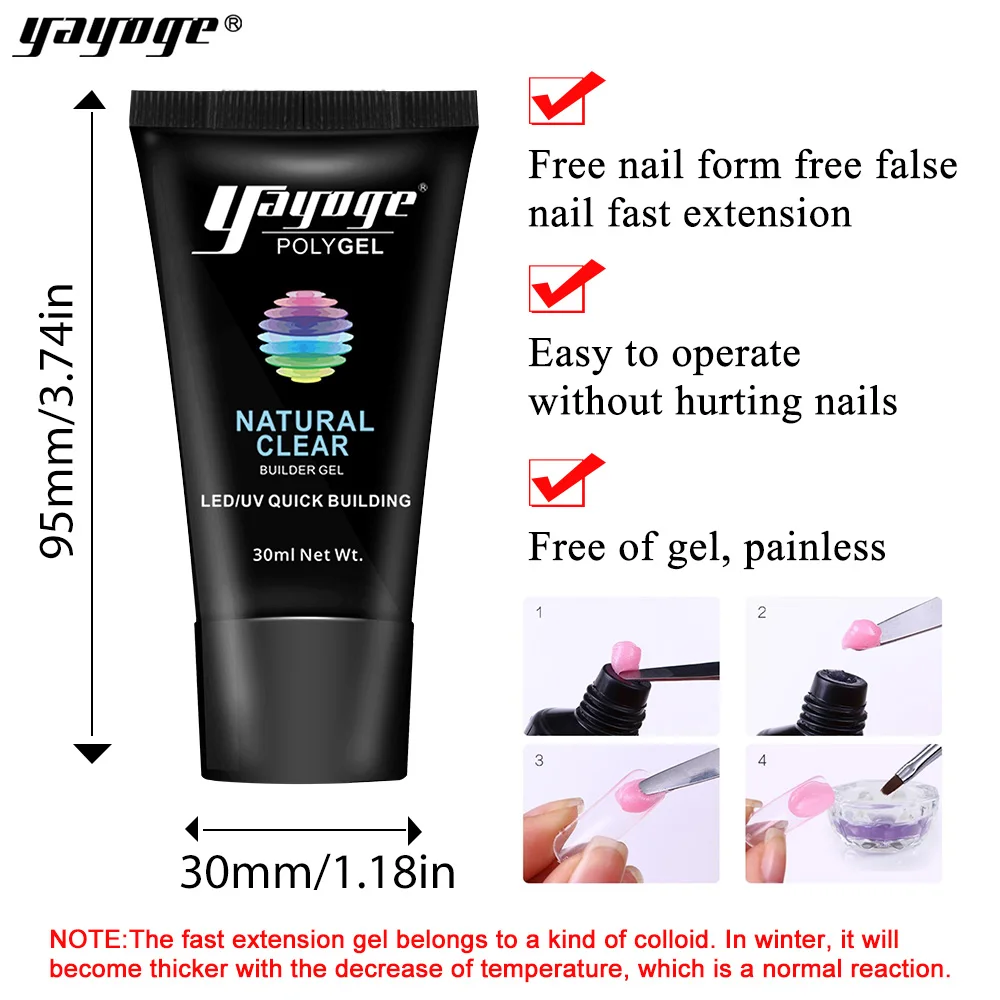 Yayoge Poly Gel Set de Gel de construcción rápida esmalte de uñas Gel UV barniz poligel herramientas Kit Rusia envío
