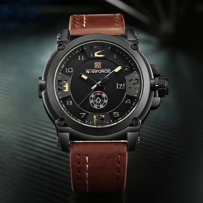 Часы наручные NAVIFORCE Мужские кварцевые люксовые брендовые аналоговые спортивные