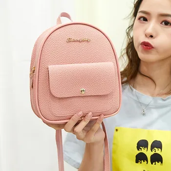 

2019 New Fashion Women Shoulders Small Backpack Letter Purse Mobile Phone Bag Mochilas Feminina bagpack mochila mujer