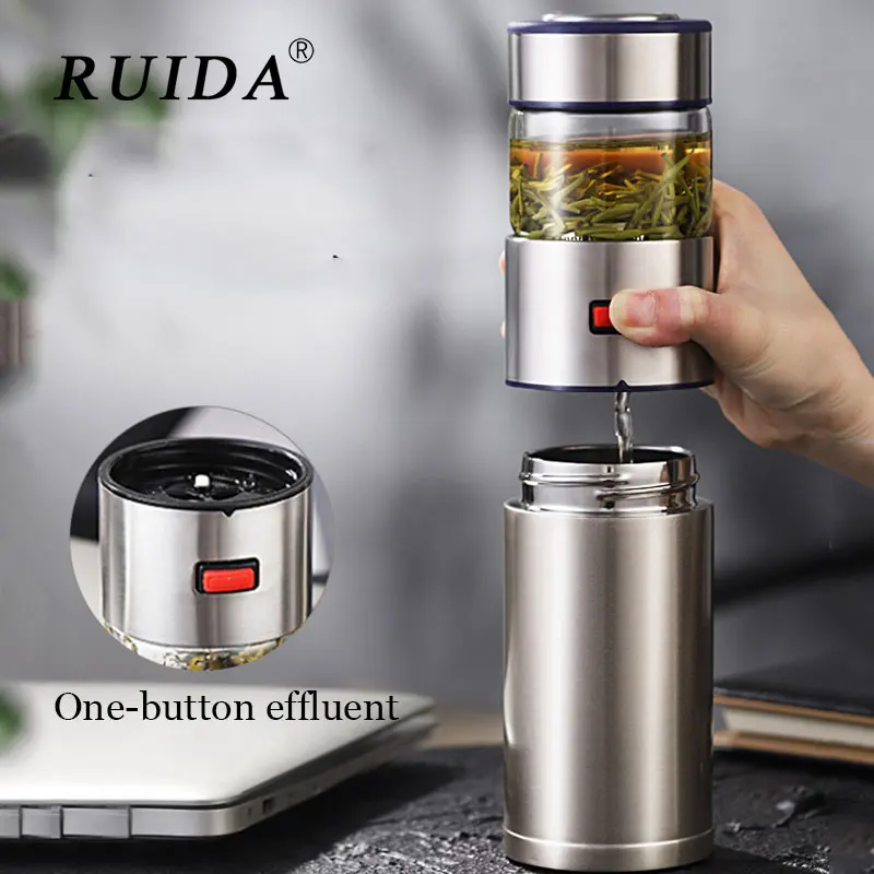 Портативная уличная Термокружка RUIDA из нержавеющей стали 570 мл для чая с чайными