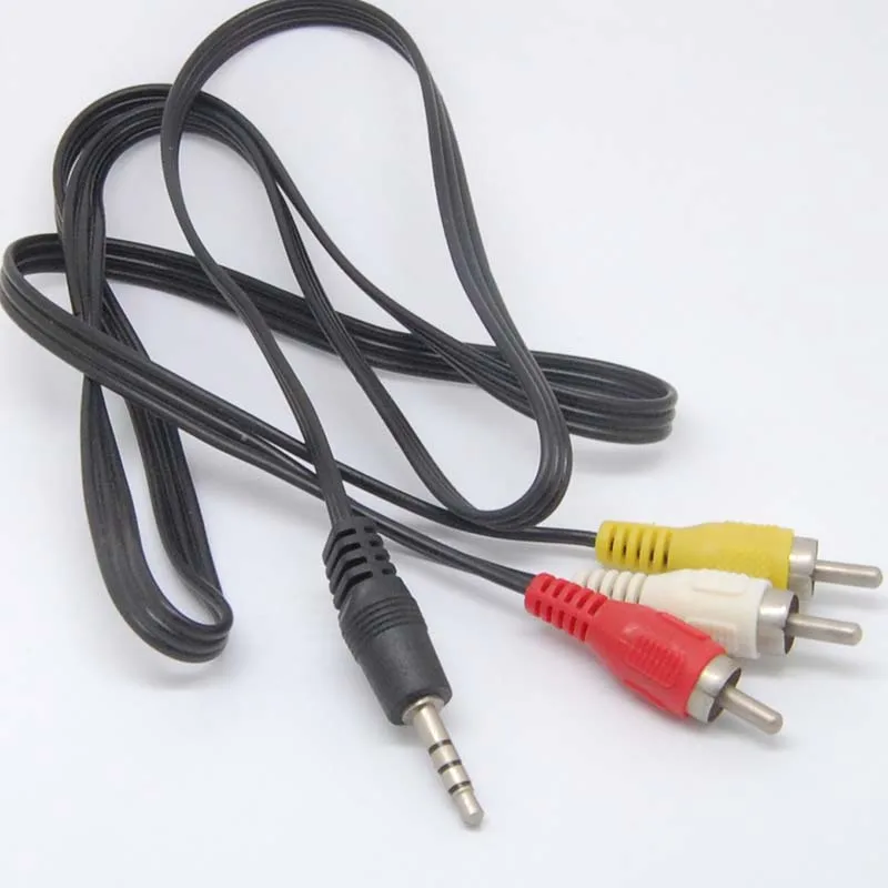 10 قطعة 3.5 مللي متر إلى 3 RCA AV A/V التلفزيون الفيديو وصلة كابل ل MP3 MP4 PMP مشغل الوسائط