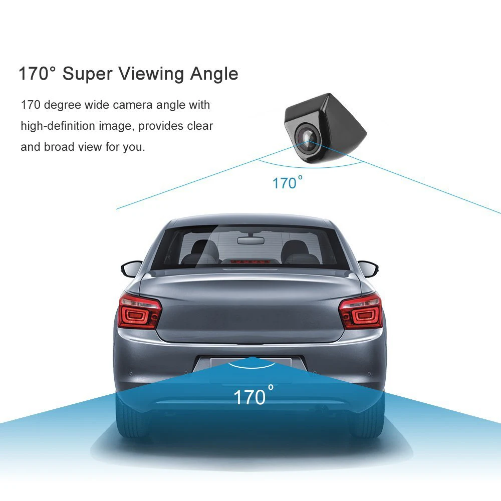 Автомобильная камера заднего вида, Автомобильная камера заднего вида, монитор парковки, металлический корпус 170 градусов, мини камера заднего вида, HD черный, водонепроницаемая, помощь